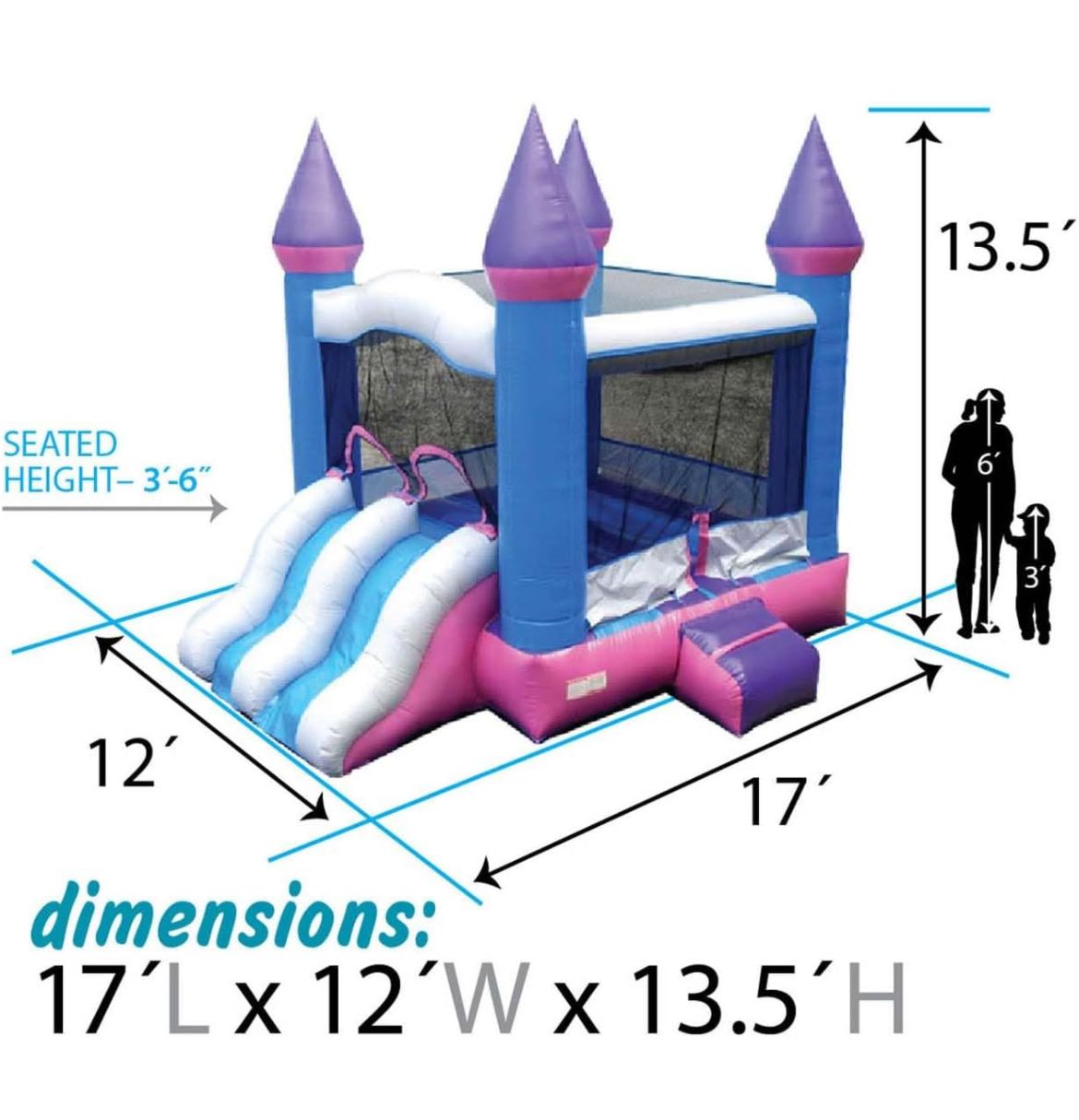Princess Bouncy House & Water Slide Combo!